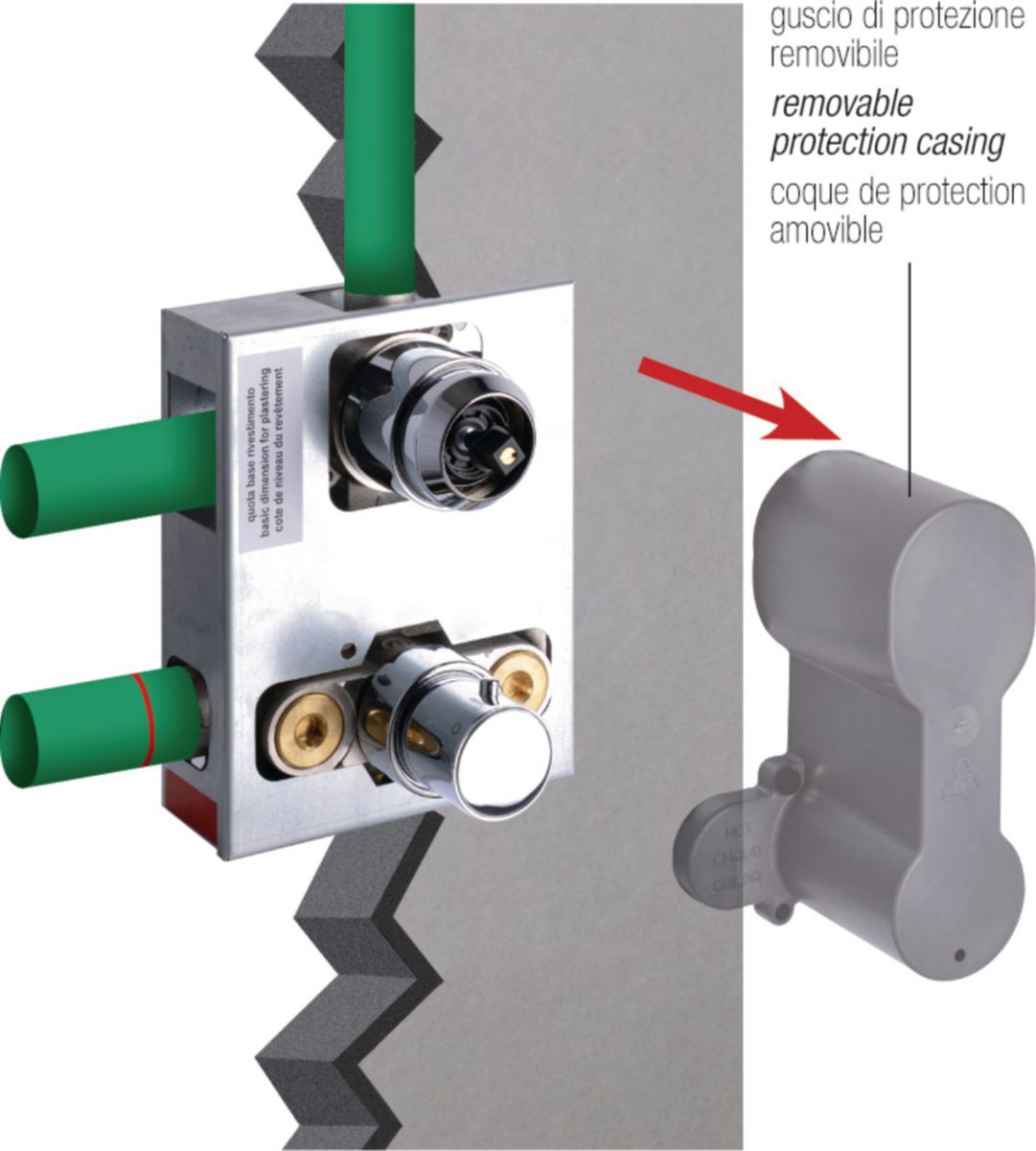ALTERNA Ensemble thermostatique 2 voies encastré avec corps d