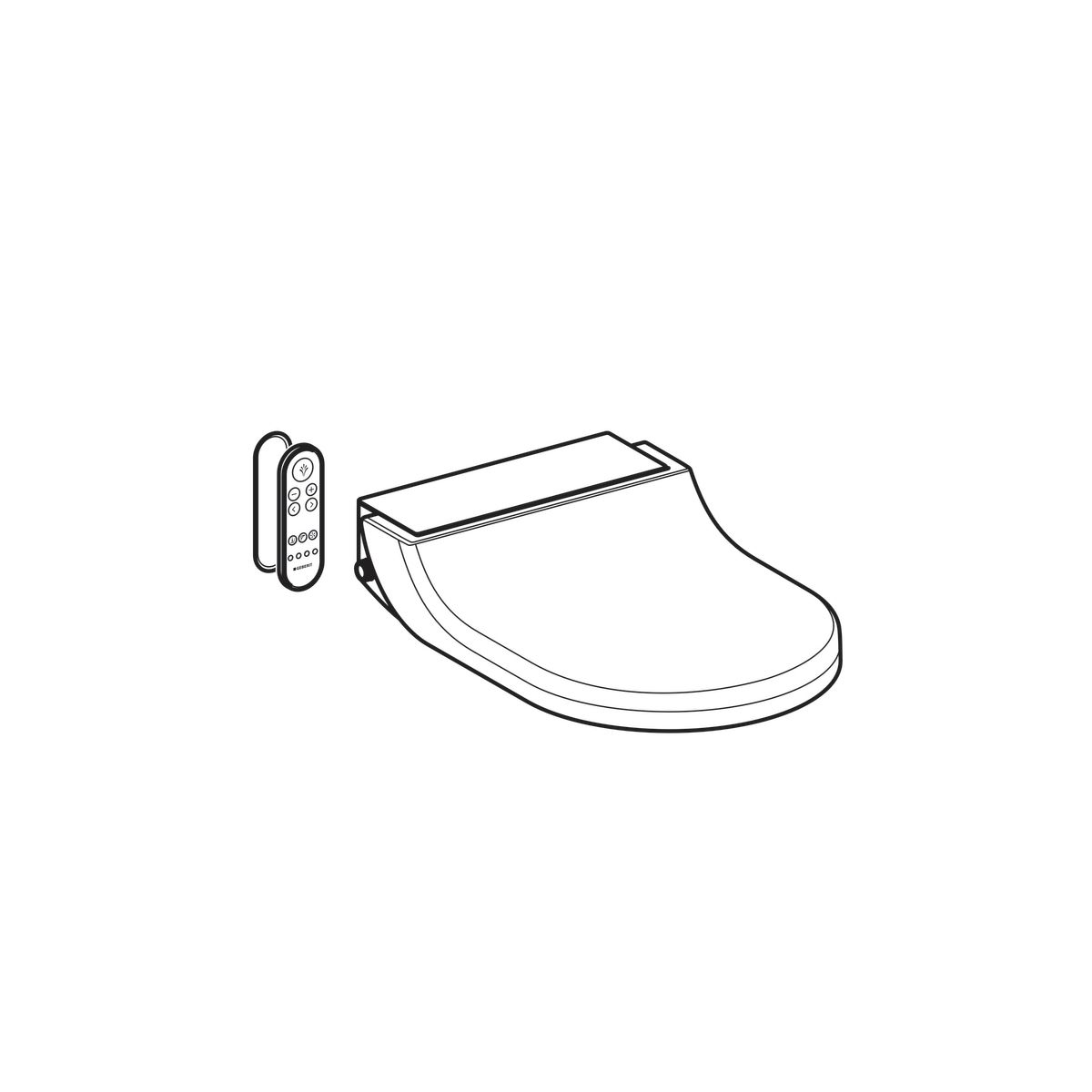 GEBERIT Abattant WC lavant dit japonais AquaClean TUMA Comfort frein de chute declipsable alimentation electrique telecommande incluse Verre blanc ref. 146270SI1 Cedeo
