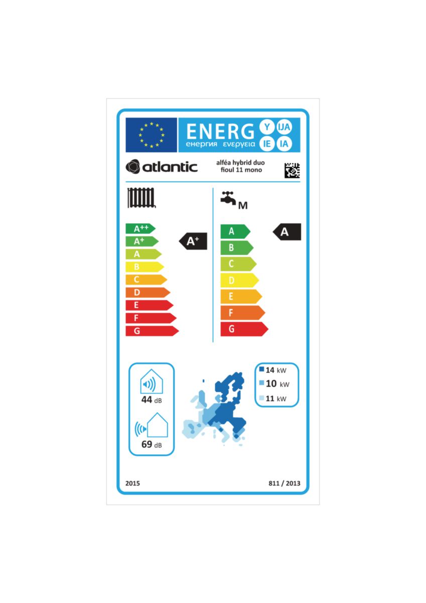 Pompes à Chaleur Aireau Hybride Fioul Alfea Hybrid Duo Classe énergétique Ecs B Réf 522236