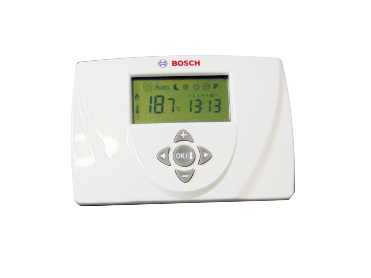 BOSCH HOME COMFORT - Thermostat mural, 2 fils, alimentation par piles,  programmation hebdomadaire TRL 7.26 réf. 7716780266