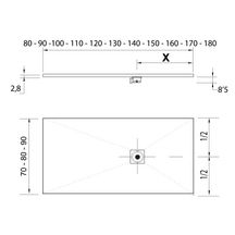 Receveur de douche RIOJA SABLE 700 x 1700 mm
