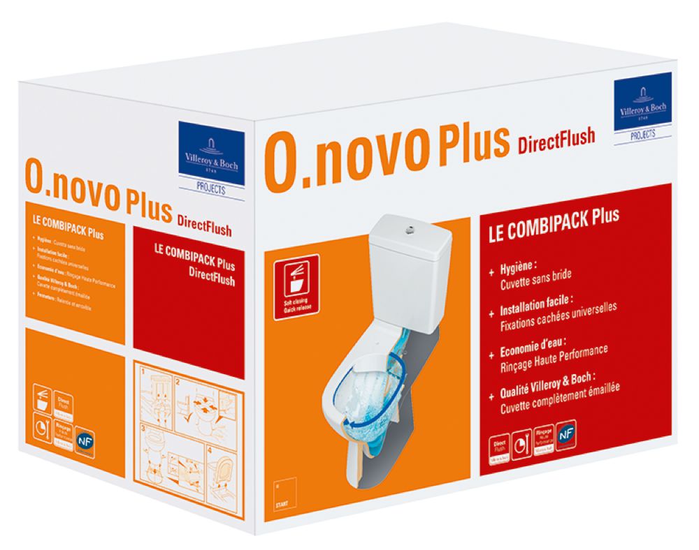 Cuvette CombiPack O novo Plus sur pied DirectFlush réf. 5661F701