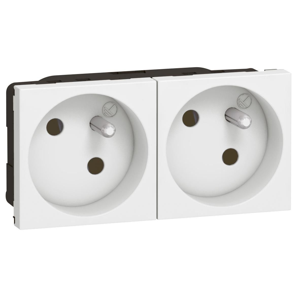 LEGRAND - Double prise de courant Mosaic - 2 x 2P+T - composable - 4