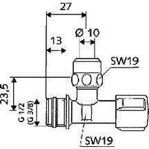 Schell Robinet D'arrêt équerre Bicon 15mmx3/8"F Chromé 050450699