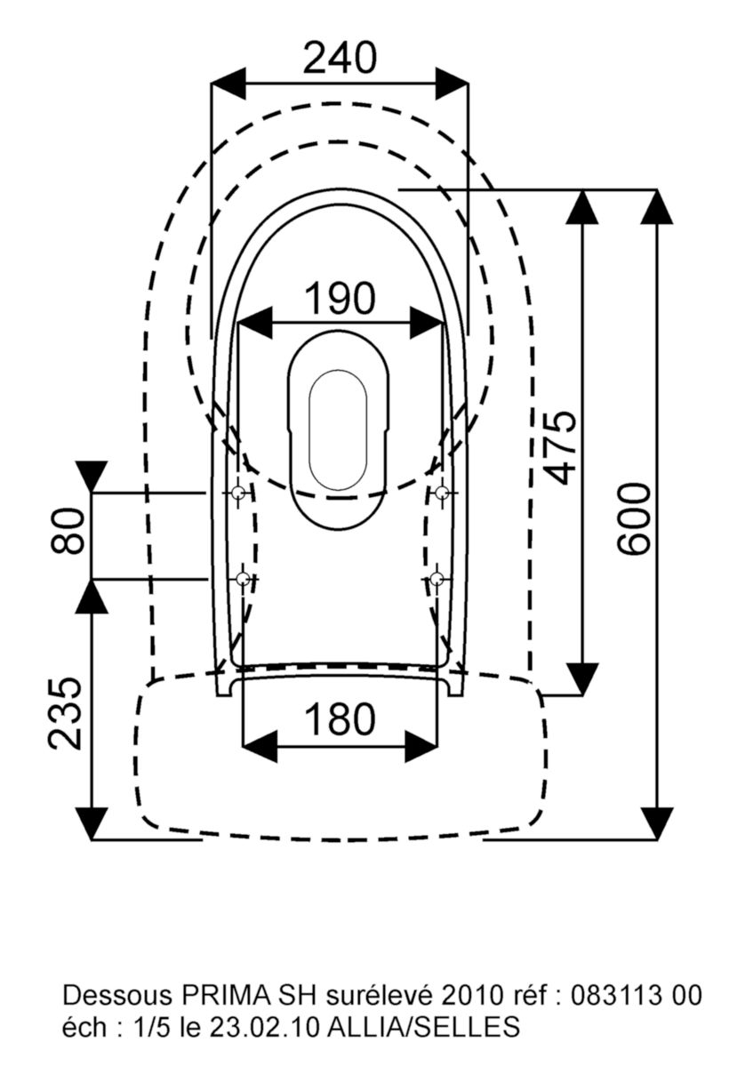 Cuvette WC Allia Prima 55cm