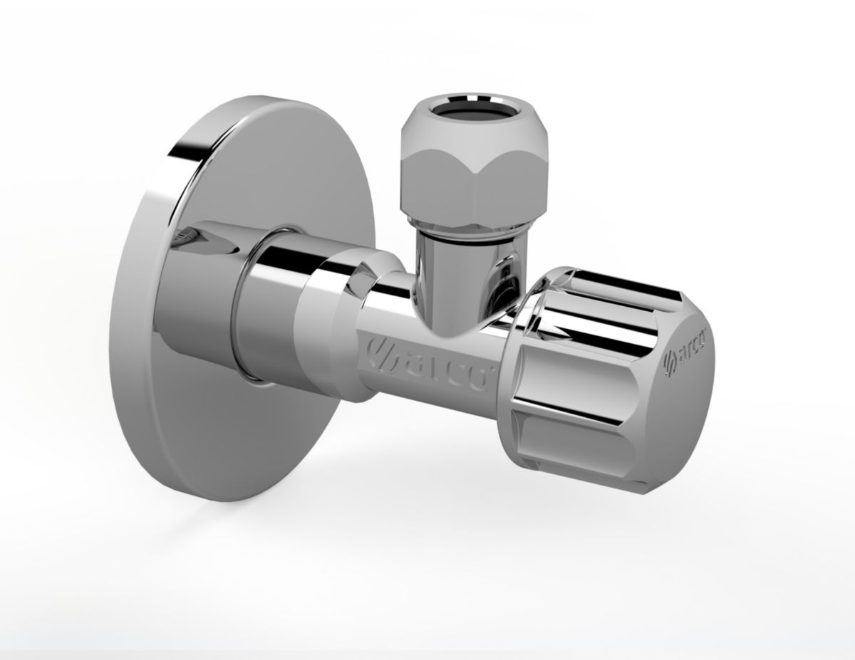 Robinet équerre chromé à potence 15x21 - 12x17 bicone 10 Réf. 1273049/Z0602