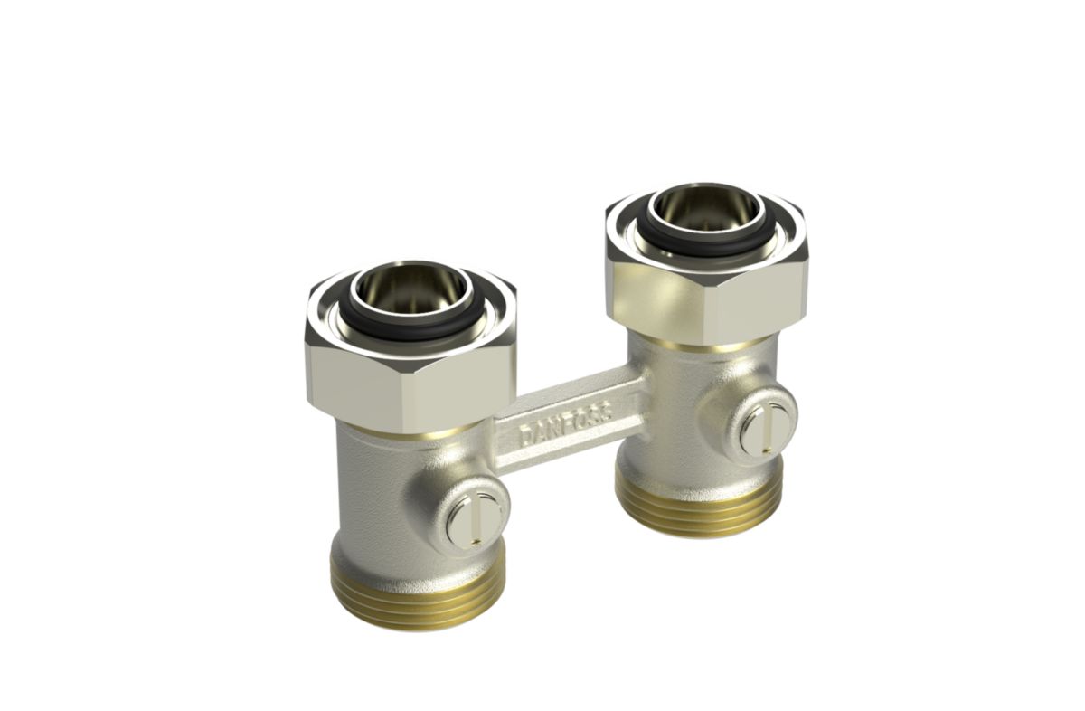 DANFOSS - Repartiteur 3/4 droit, arrivee par le sol Entraxe: 50 + 1,5 ...