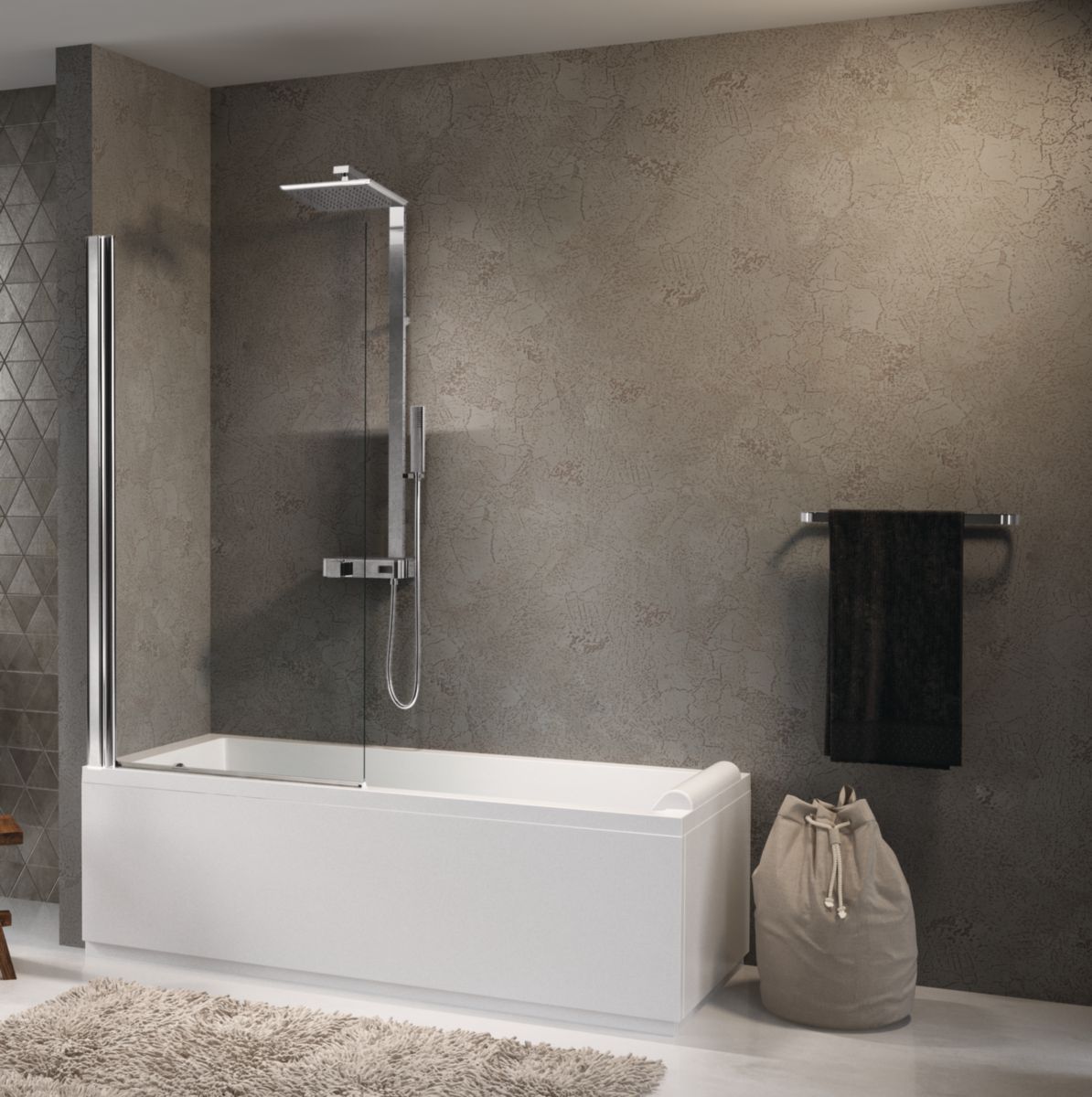 Novellini Pare Baignoire Aurora 1 Panneau Pivotant 70x150 Cm Verre Trempe Transparent Blanc Epaisseur Du Verre 6mm Ref Auroran1701a Cedeo
