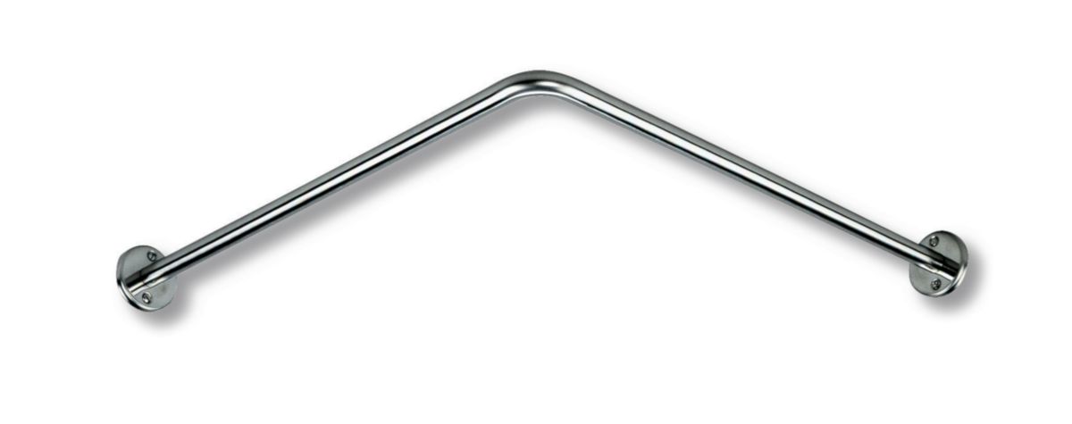 Porte-rideau d'angle D 20 inox brillant 0,90 x 0,90 m réf. 1367