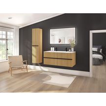 Miroir LED NARCISSE Cadre Noir L.120 cm - Classe II - IP44 - CE - Classe énergétique G Réf. 1746532