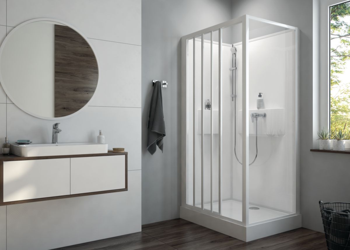 LEDA Cabine de douche IZI BOX 2 rectangulaire 100 x 80 cm face 3