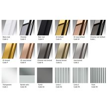 Paroi Walk-In avec encadrement Hart Hp 90 extensibilité 87-88,5 cm verre trempé flute profilés Chrome Noir Brillant Réf : HARTHP90-94L