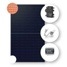 Kit PV Premium complet  sur toiture tuile meca ETN 3KWc avec micro onduleur Enphase . Panneaux Duonergy 500Wc Bif Biver: 2094x1134x30mm réf: DN-BT132N-KIT2-PREMIUM