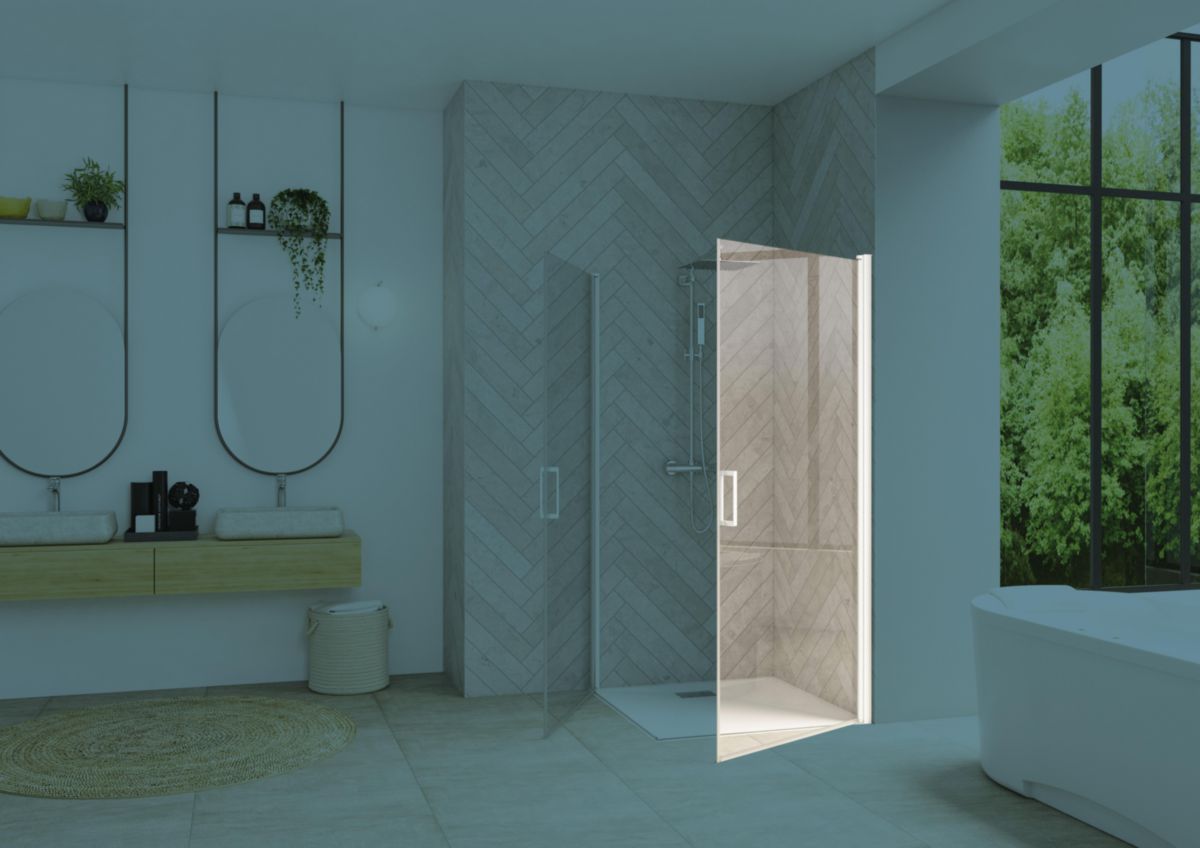 KINEDO DOUCHE Paroi de douche Smart Design angle porte pivotante sans