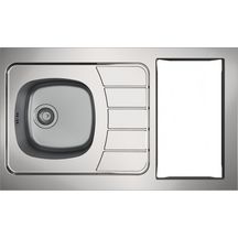 MODERNA - Evier cuisinette ISEO 1 cuve soudée, en inox LISSE, découpe ...