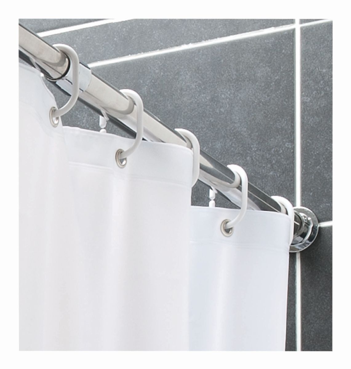 PRESTO Tringle droite pour rideau de douche, extensible de 80 à 140