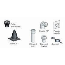 Kit raccord C9 D 80 - D 80 / 125 ventouse PPA, noir KIN C9 80 80PPA/ Réf. 27080582/0