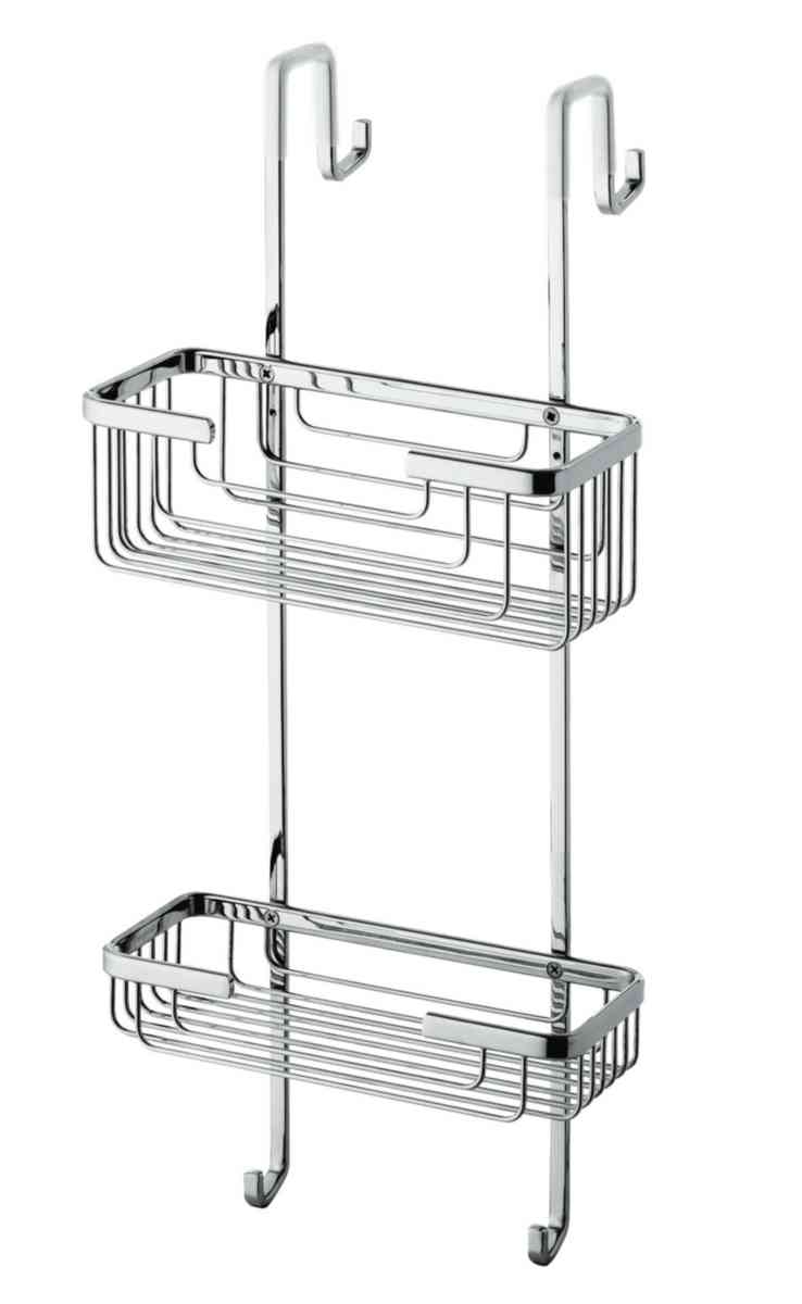 Porte Savob Acheter Gedy - Poseidon Porte-douche D'angle En Acier, Finitions Chromées Et Noires, Dimensions 7,2 X 24 X 12,3 Cm Et Poids 0,815 Kg Pas Cher Serviteur Douche