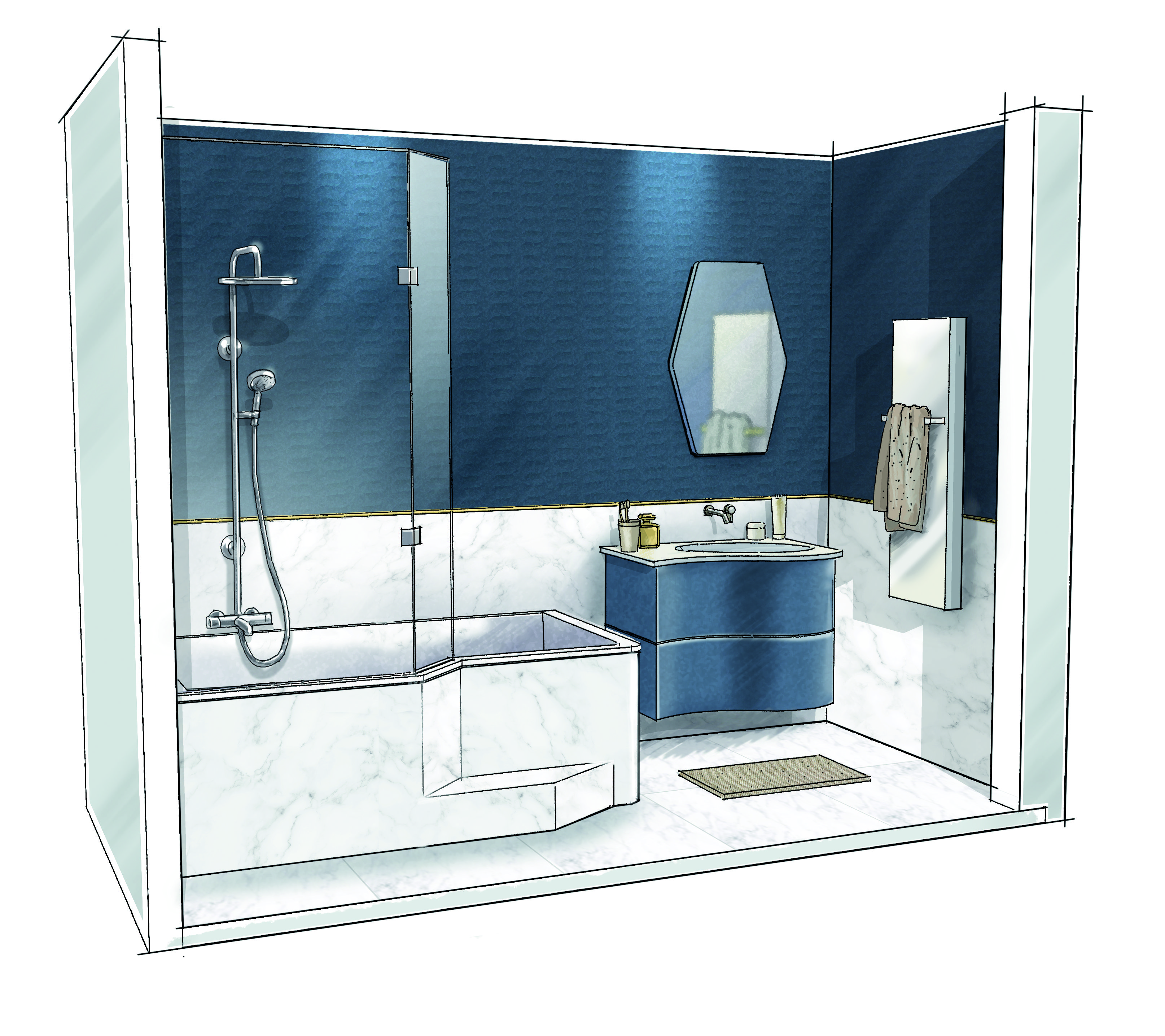 Plan Petite Salle De Bain 3m2 Aménager une petite salle de bain : nos idées ! | Cedeo