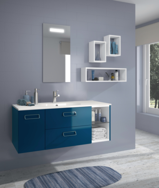 Meuble salle de bain SEDUCTA 60 cm BLEU Cedeo