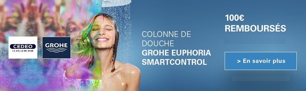 Promo Grohe : 100€ remboursés sur une colonne de douche Euphoria Smartcontrol